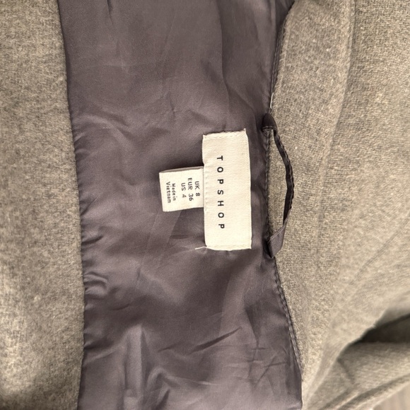 Topshop Gray longline belted utility coat size US 4 - Picture 6 of 9